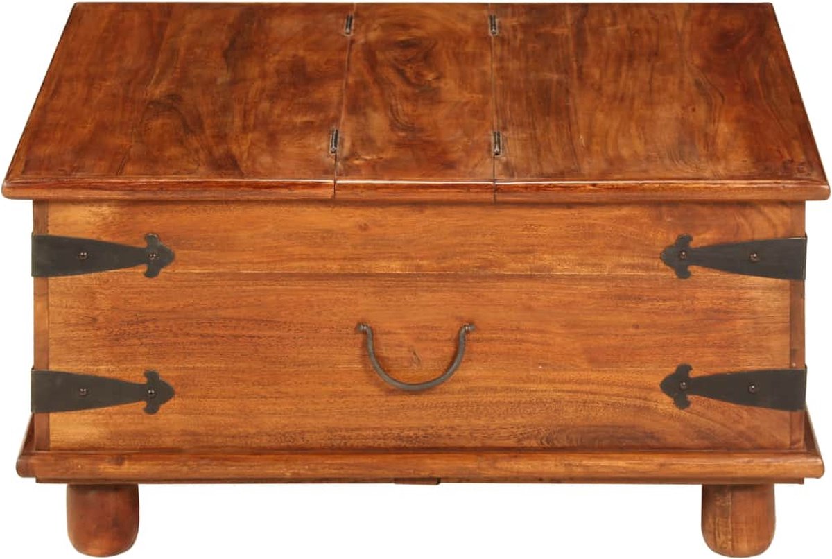 Vidaxl Salontafel 80x80x40 Cm Massief Acaciahout En Sheesham Afwerking - Bruin