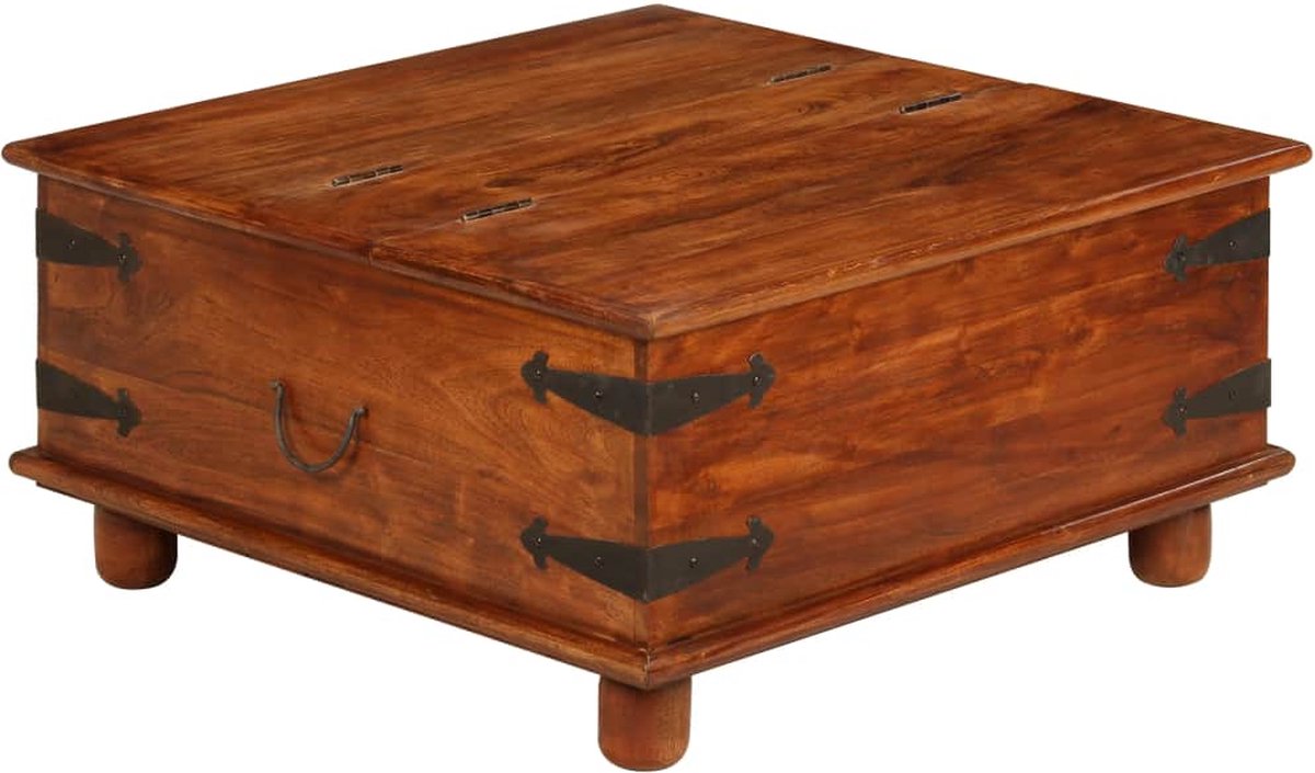 Vidaxl Salontafel 80x80x40 Cm Massief Acaciahout En Sheesham Afwerking - Bruin