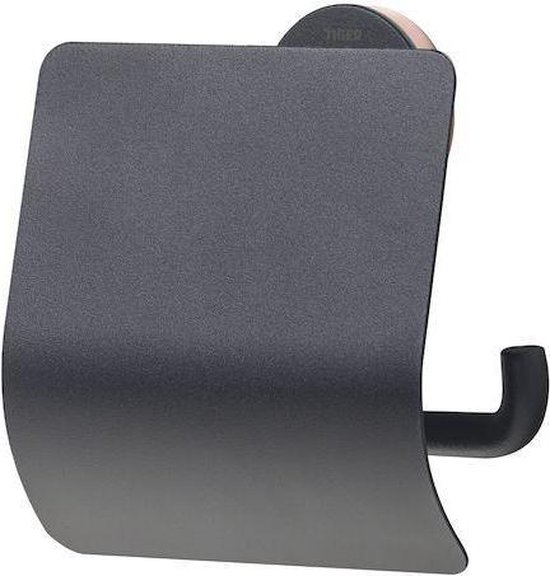 Tiger Urban Toiletrolhouder met klep - Zwart