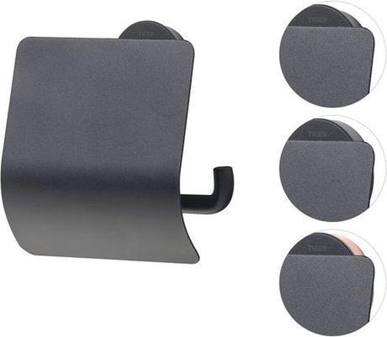 Tiger Urban Toiletrolhouder met klep - Zwart