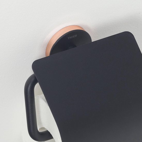 Tiger Urban Toiletrolhouder met klep - Zwart