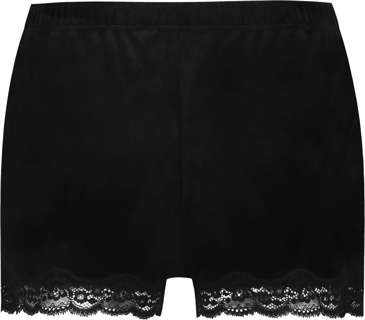 Hunkemöller Shorts Velours Lace - Zwart