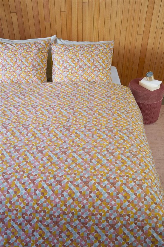 Beddinghouse Retro Grid Dekbedovertrek - 2-persoons (200x200/220 Cm + 2 Slopen) - Katoen - Red - Rood