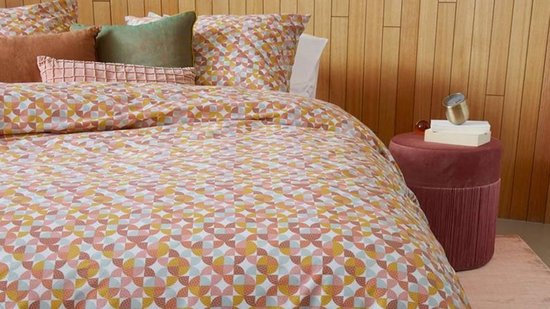 Beddinghouse Retro Grid Dekbedovertrek - 2-persoons (200x200/220 Cm + 2 Slopen) - Katoen - Red - Rood