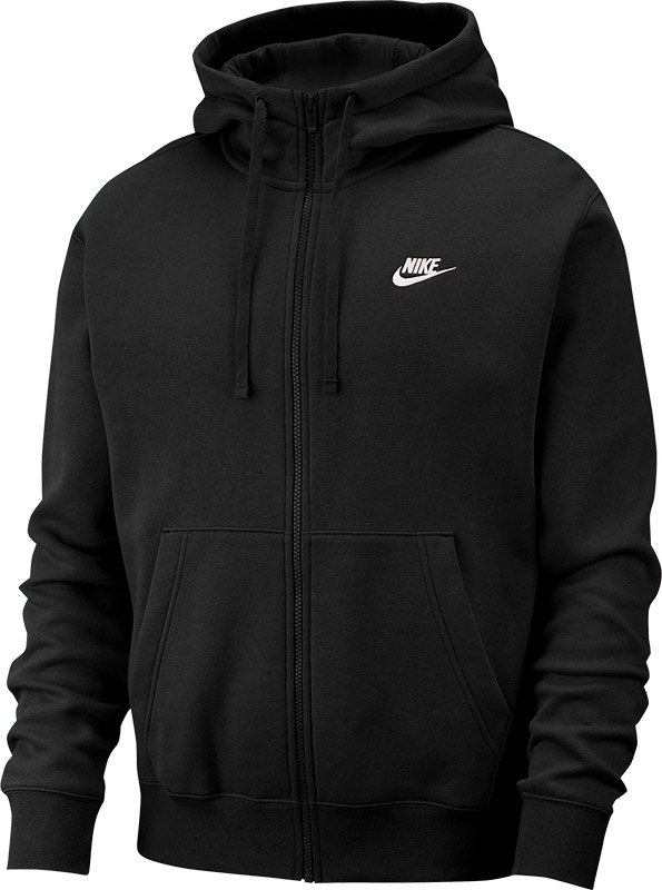 Nike - Club - Hoodie met rits in BV2645-010 - Zwart