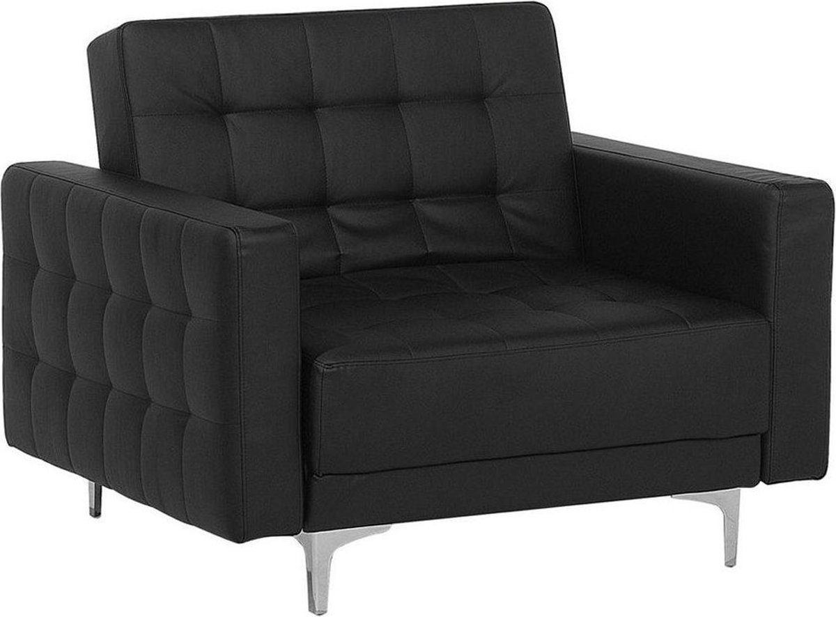 Beliani Aberdeen Fauteuil Kunstleer 88 X 106 Cm - Zwart