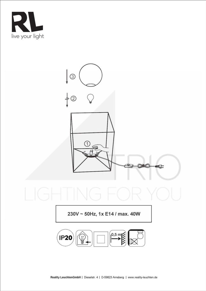 Reality Gabbia Tafellamp - Zwart