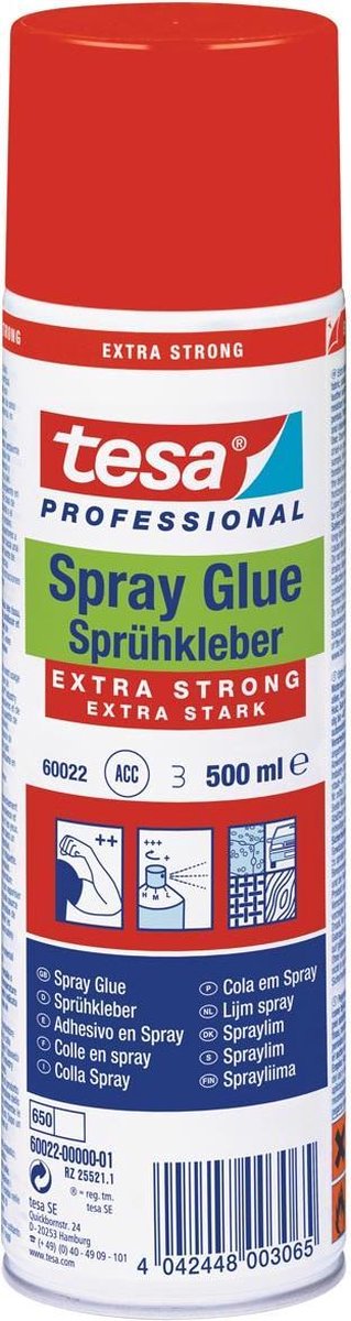 Tesa Lijmspray Extra Strong, 500 Ml