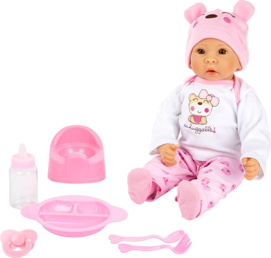 Small Foot Babypop Marie Meisjes 42 Cm/wit 10-delig - Roze