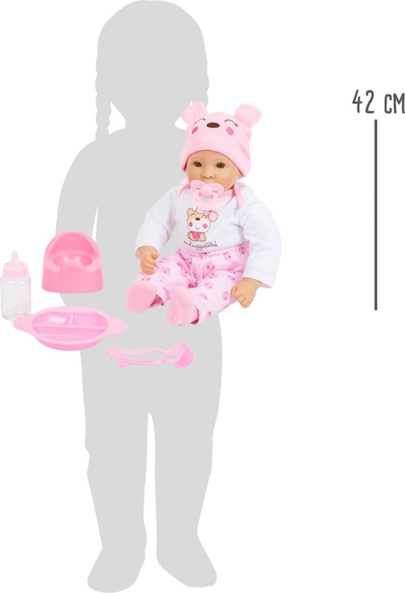 Small Foot Babypop Marie Meisjes 42 Cm/wit 10-delig - Roze