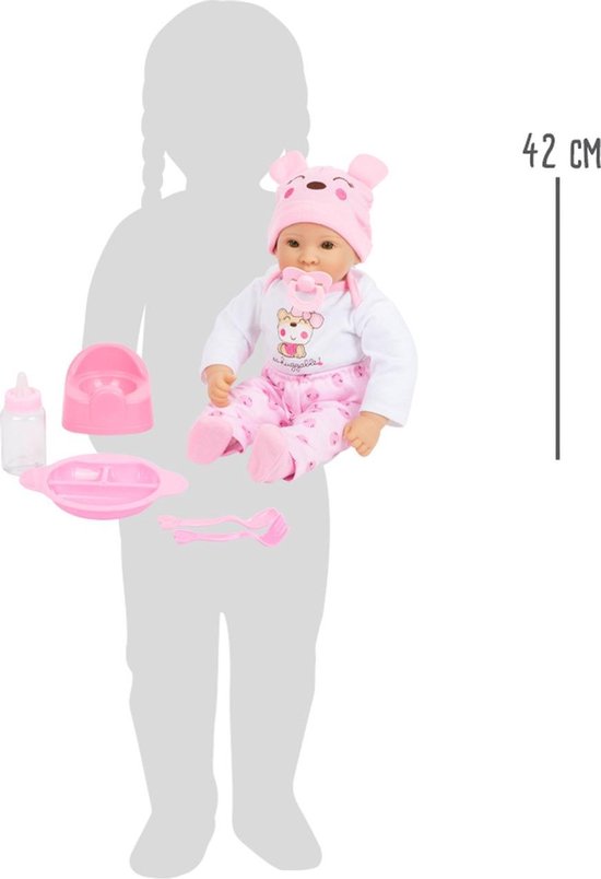 Small Foot Babypop Marie Meisjes 42 Cm/wit 10-delig - Roze