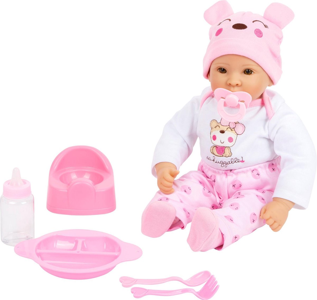 Small Foot Babypop Marie Meisjes 42 Cm/wit 10-delig - Roze