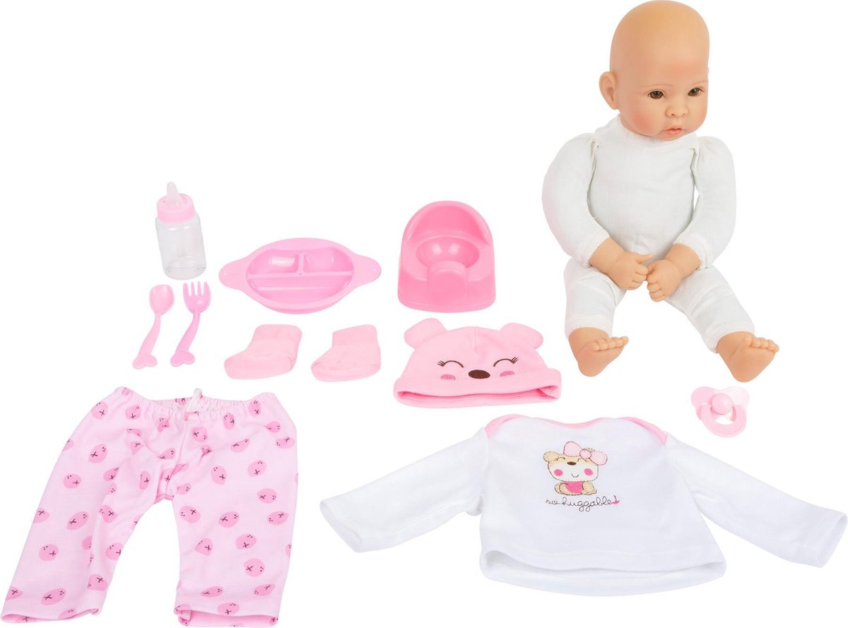 Small Foot Babypop Marie Meisjes 42 Cm/wit 10-delig - Roze