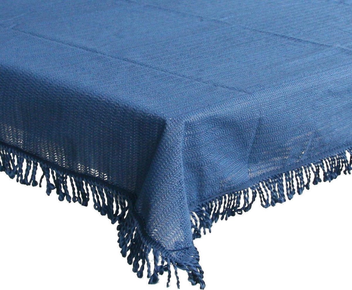 Buiten Tafelkleed/tafelzeil 160 Cm Rond - Tuintafelkleed Tafeldecoratie - Blauw