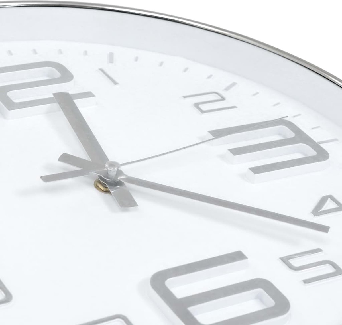 Vidaxl Wandklok 30 Cm Zilverkleurig - Wit