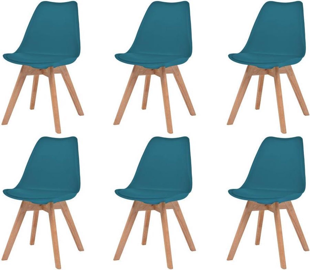 Vidaxl Eetkamerstoelen 6 St Kunstleer - Turquoise