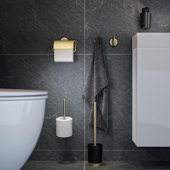 Tiger Tune Toiletrolhouder met Klep - Goud