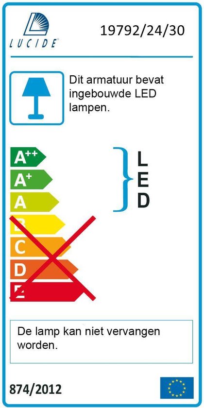 Lucide Champion-led Vloerlamp 20w +4w H180cm 1600+320lm - Zwart