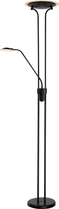 Lucide Champion-led Vloerlamp 20w +4w H180cm 1600+320lm - Zwart