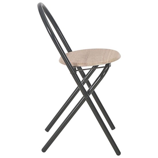 Vidaxl 3-delige Eethoek Inklapbaar Met Opbergrek Mdf En Staal - Bruin