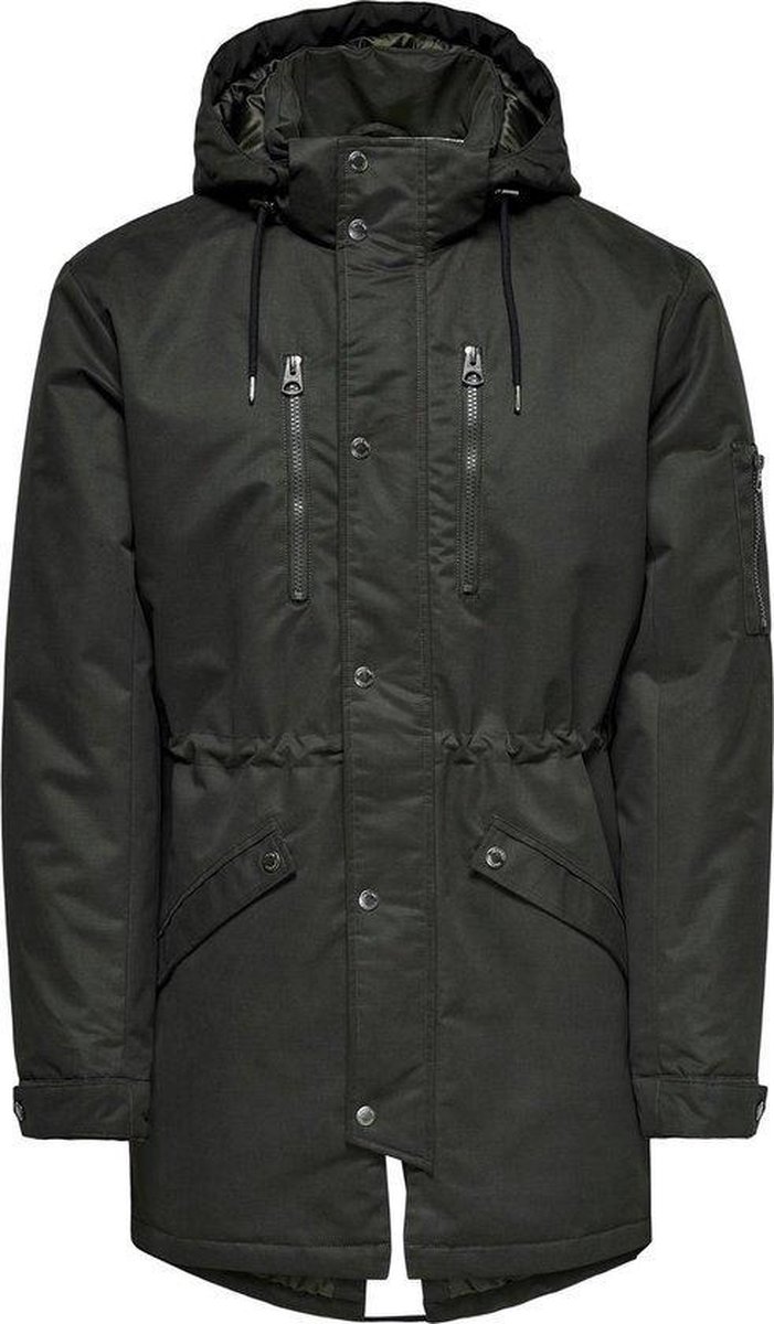 Only & Sons - Gewaxte parka in donker - Verde