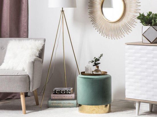 Beliani Sophia Poef Fluweel 39 X 39 Cm - Groen