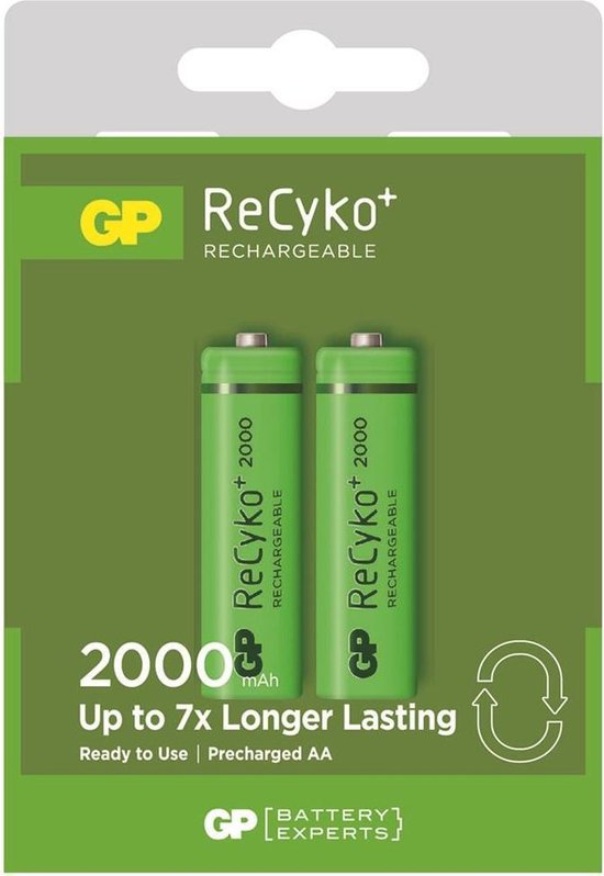 GP Recyko Aa 2000mah 2 Stuks Oplaadbare Nimh Batterij