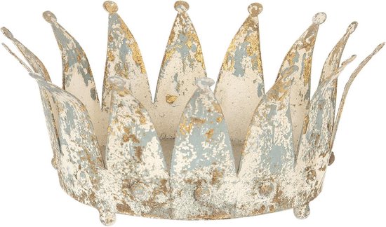 Clayre & Eef Decoratie Kroon Ø 35*16/ø 26*14 Cm (2) Ijzer Kroon 6y2952 - Wit