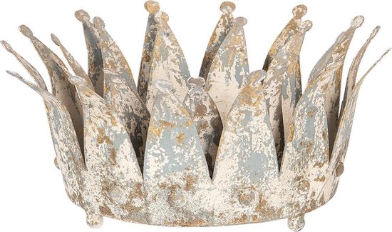 Clayre & Eef Decoratie Kroon Ø 35*16/ø 26*14 Cm (2) Ijzer Kroon 6y2952 - Wit
