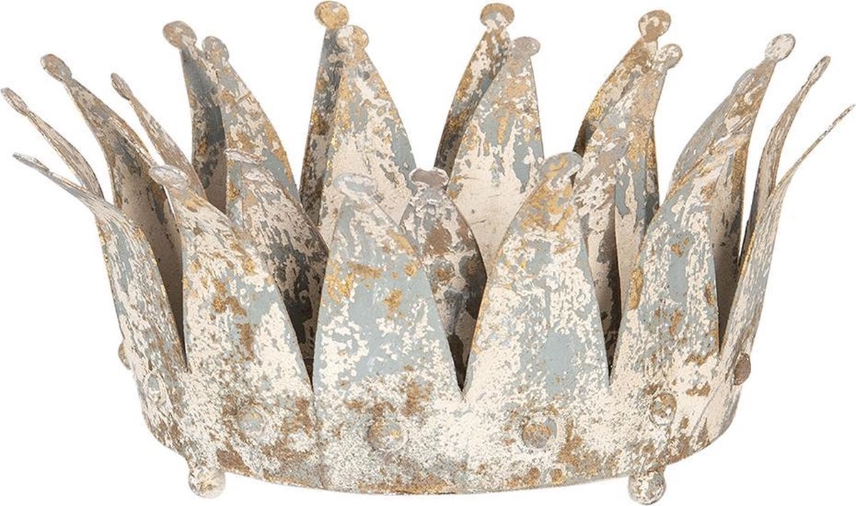 Clayre & Eef Decoratie Kroon Ø 35*16/ø 26*14 Cm (2) Ijzer Kroon 6y2952 - Wit