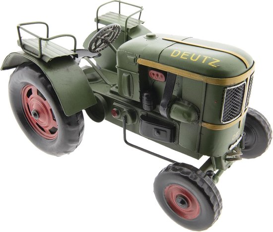 Clayre & Eef Deutz Tractor Model Licentie 26*17*14 Cm Ijzer Staand Tractor 6y2988 - Groen