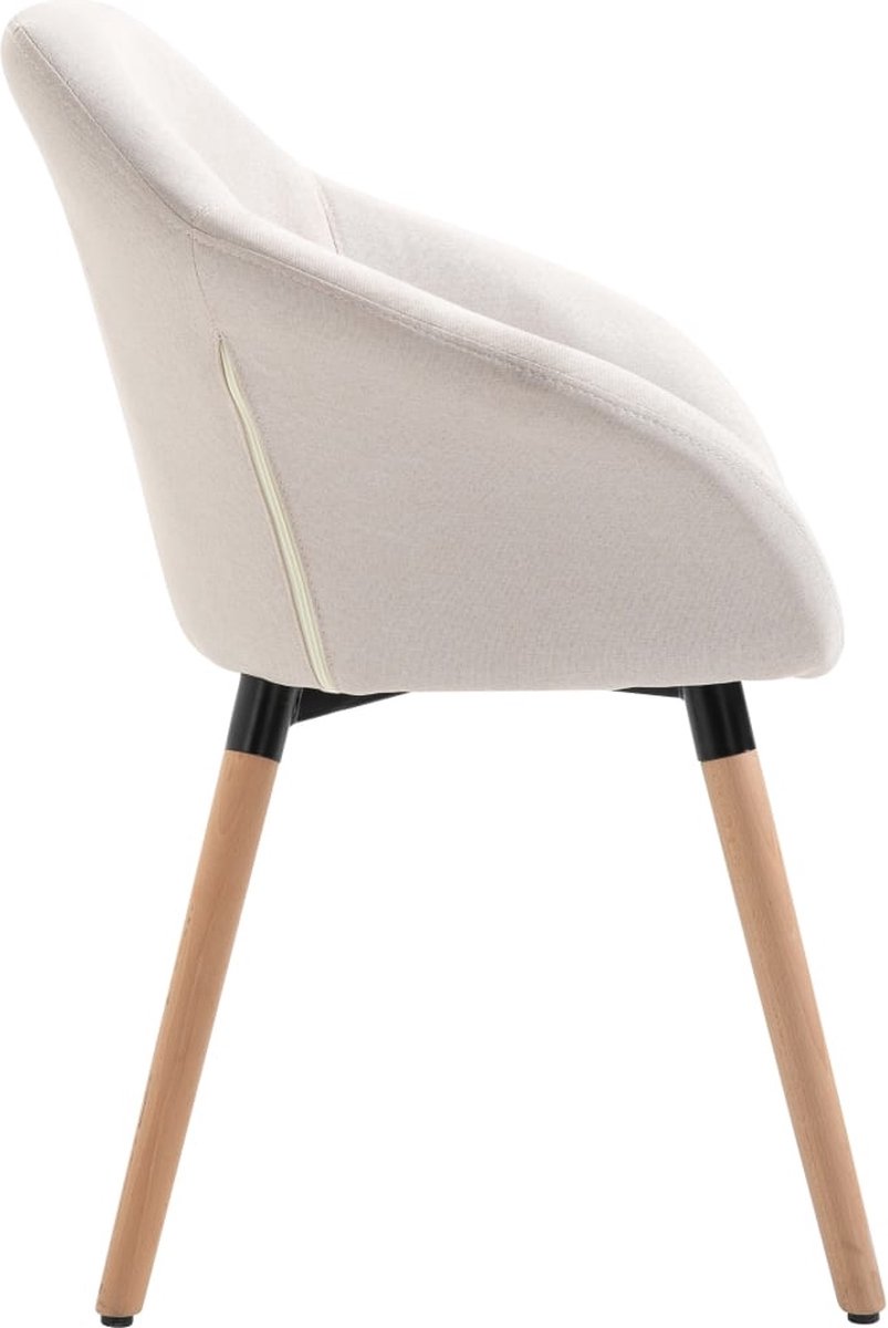 Vidaxl Eetkamerstoelen 2 St Stof Crème