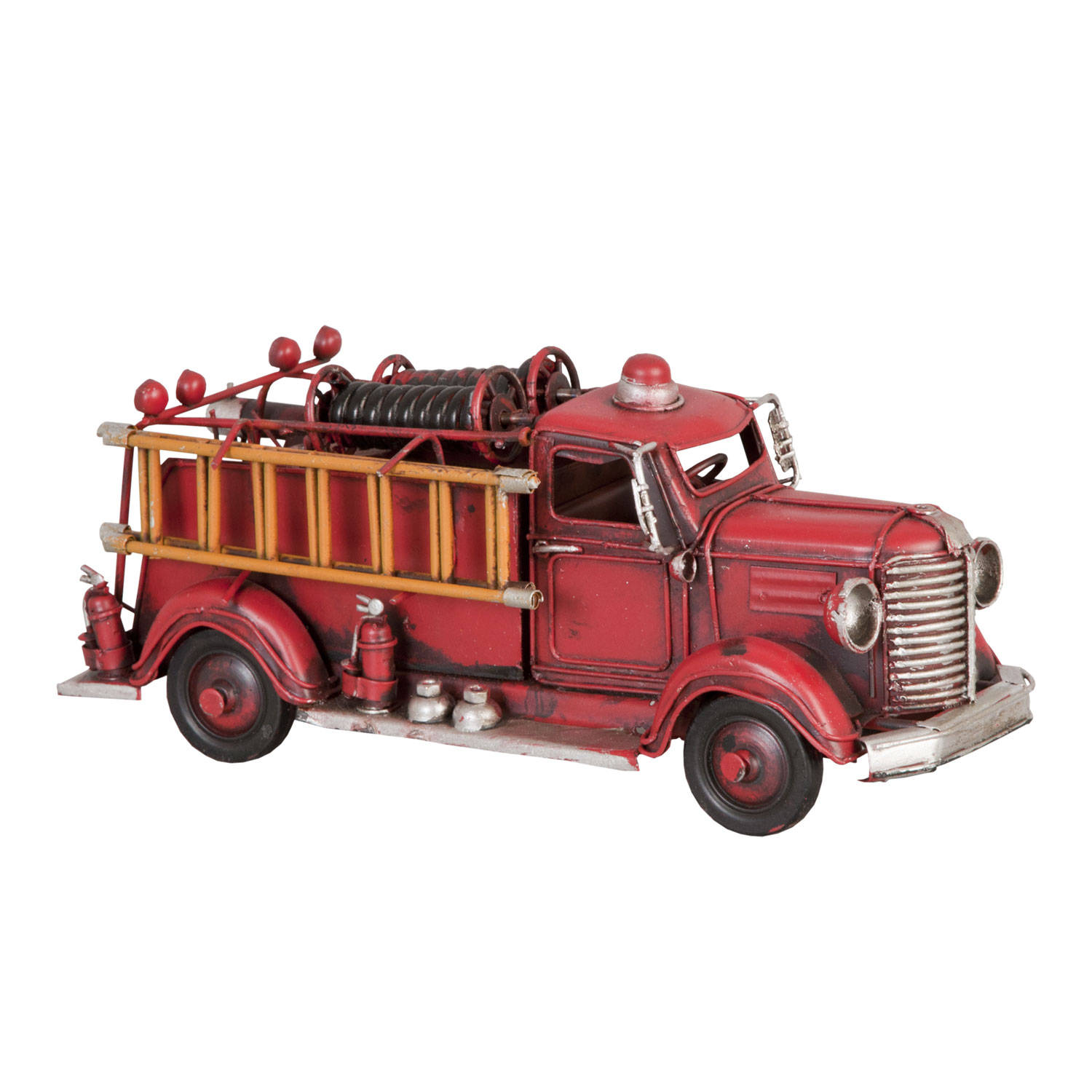 Clayre & Eef Model Brandweerauto 23x8x10 Cm - Rood