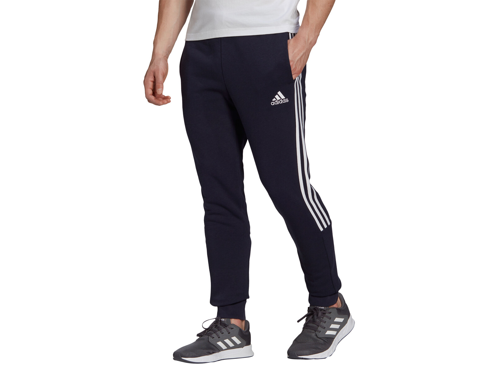 adidas - Training - Joggingbroek met 3-Stripes in marineblauw-Wit