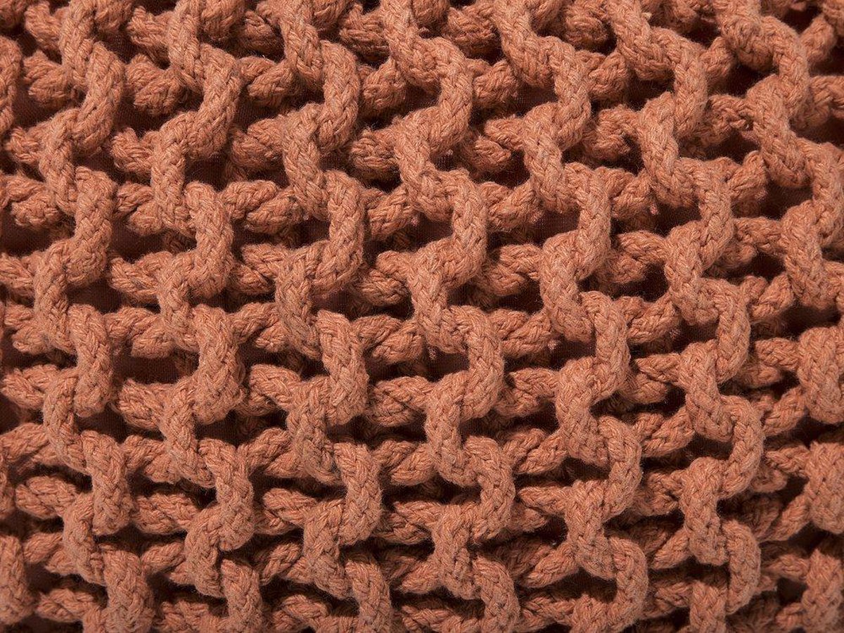 Beliani Conrad Poef Katoen 50 X 50 Cm - Bruin