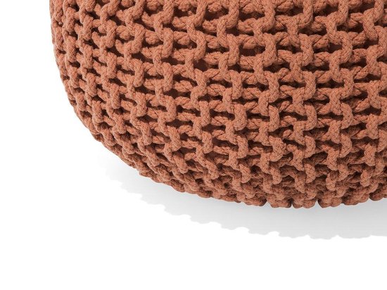 Beliani Conrad Poef Katoen 50 X 50 Cm - Bruin