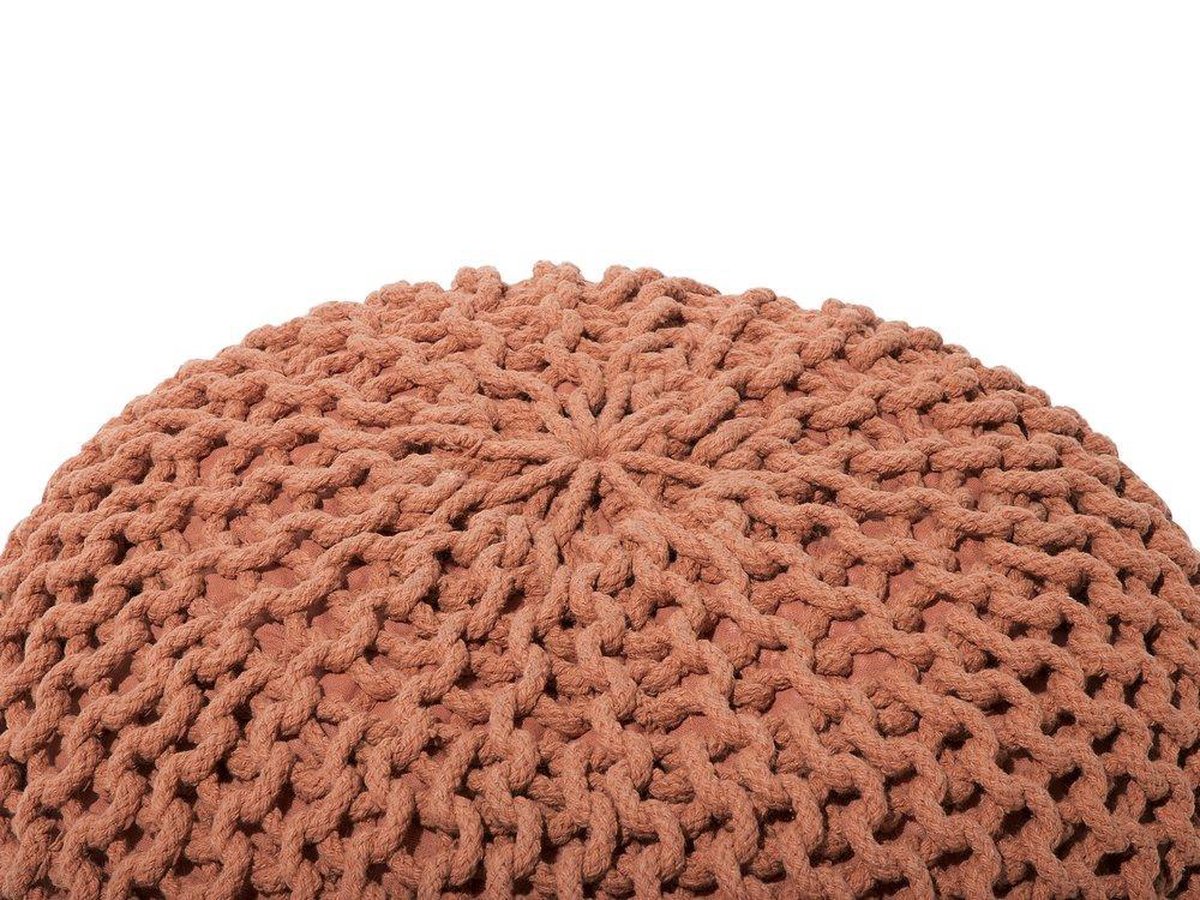 Beliani Conrad Poef Katoen 50 X 50 Cm - Bruin