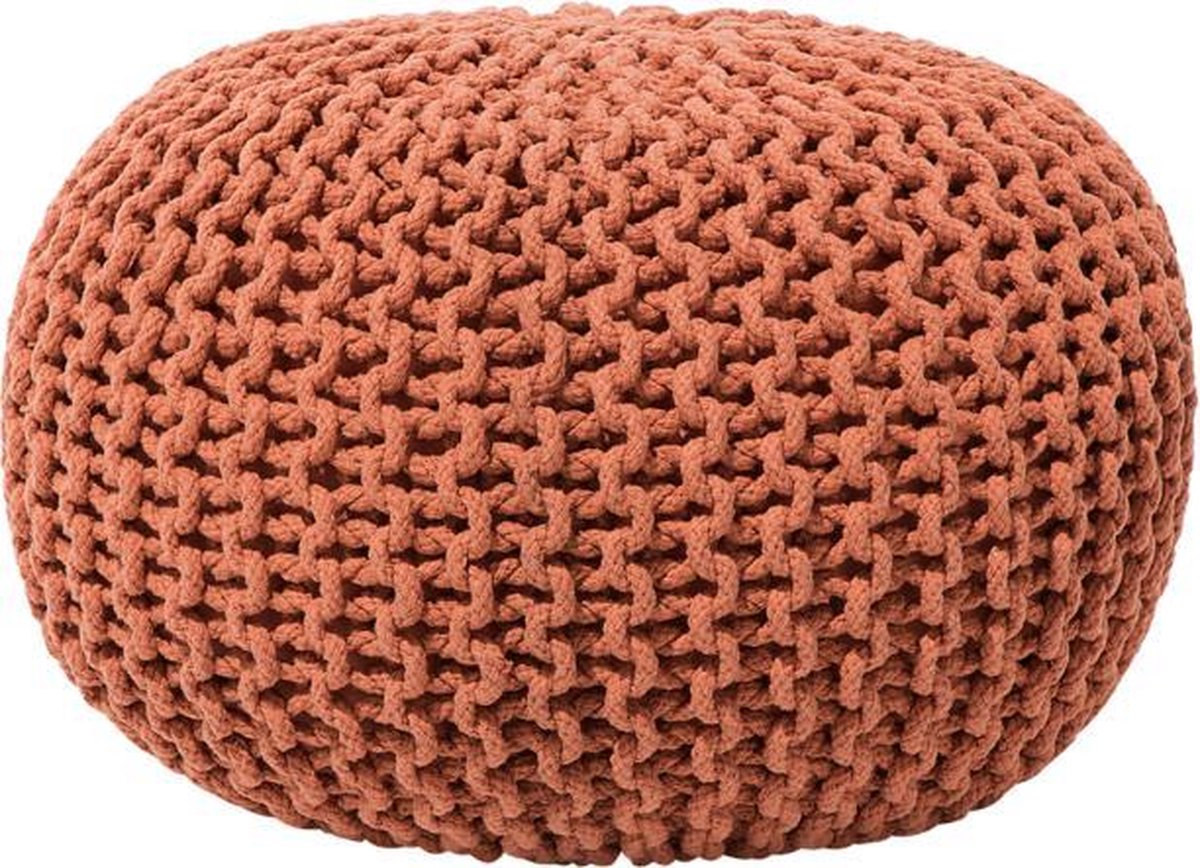 Beliani Conrad Poef Katoen 50 X 50 Cm - Bruin