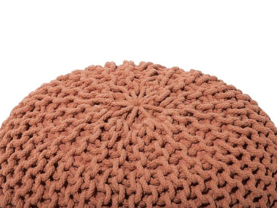 Beliani Conrad Poef Katoen 50 X 50 Cm - Bruin