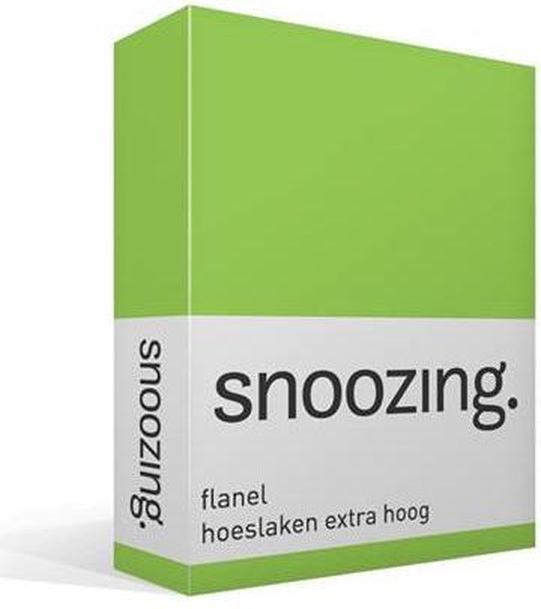 Snoozing - Flanel - Hoeslaken - Extra Hoog - 140x200 - Lime - Groen