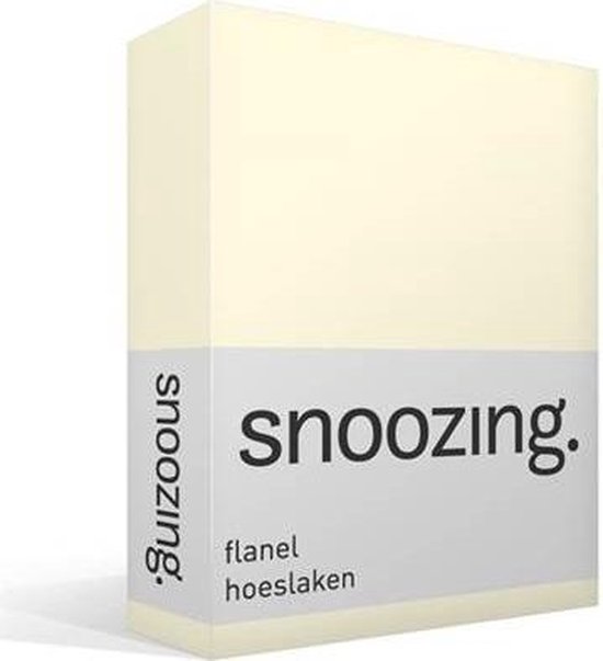 Snoozing Flanel Hoeslaken - 100% Geruwde Flanel-katoen - 2-persoons (120x200 Cm) - Ivoor - Wit