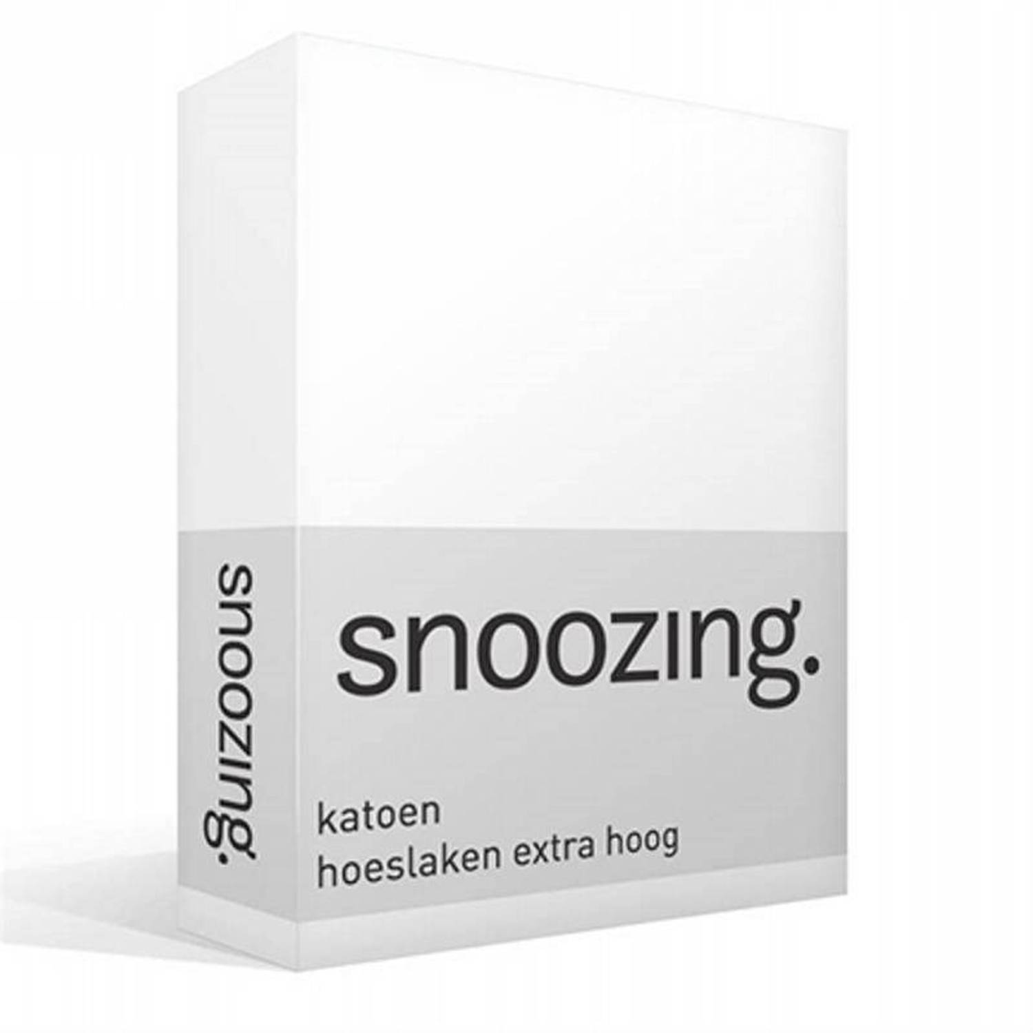 Snoozing - Katoen - Extra Hoog - Hoeslaken - 80x200 - - Wit