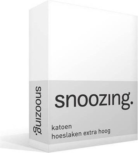 Snoozing - Katoen - Extra Hoog - Hoeslaken - 160x220 - - Wit