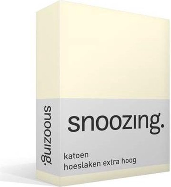 Snoozing - Katoen - Extra Hoog - Hoeslaken - 80x200 - Ivoor - Wit