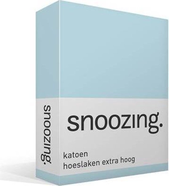 Snoozing - Katoen - Extra Hoog - Hoeslaken - 70x200 - Hemel - Blauw