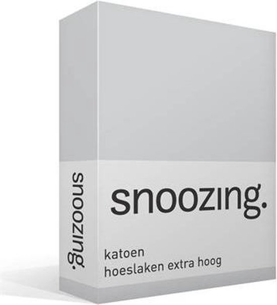 Snoozing - Katoen - Extra Hoog - Hoeslaken - 100x220 - - Grijs