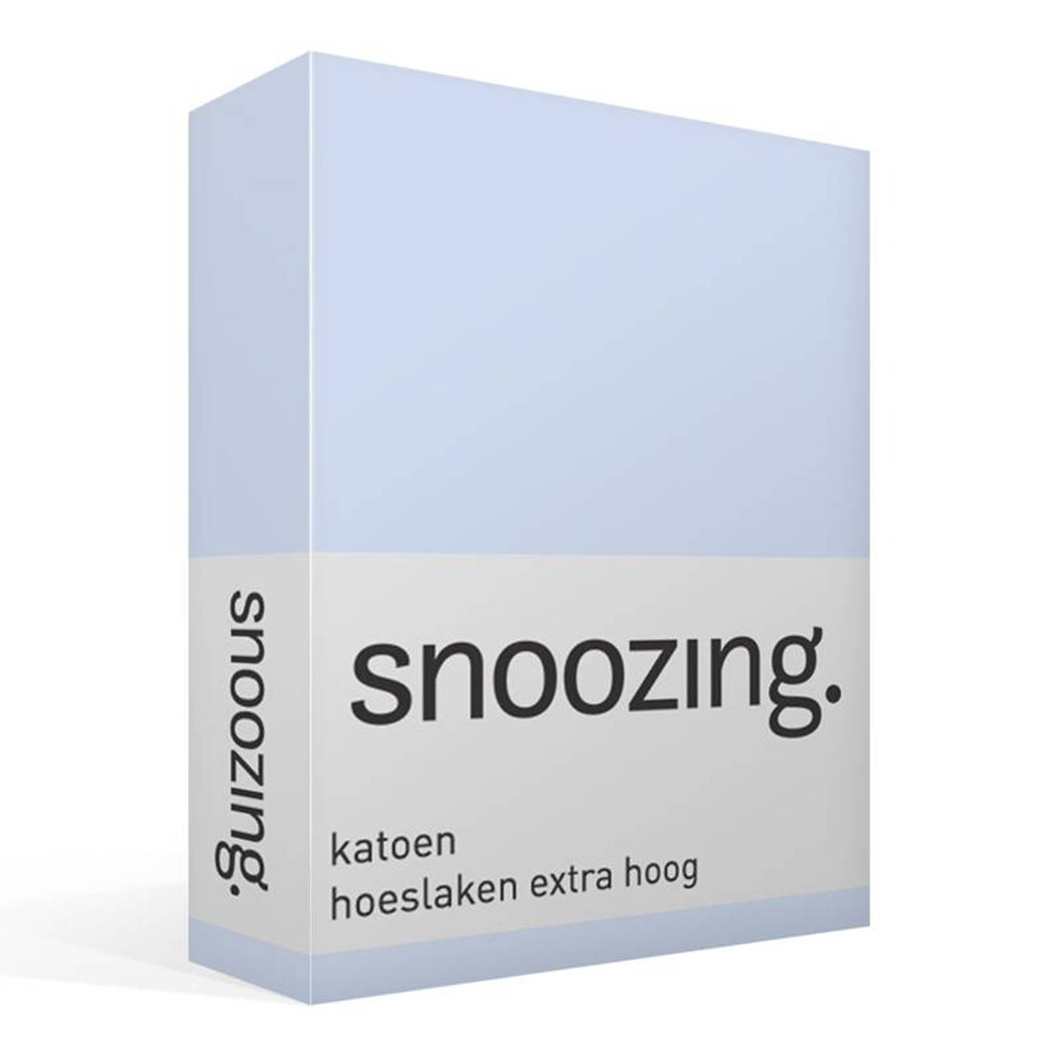 Snoozing - Katoen - Extra Hoog - Hoeslaken - 180x210 - Hemel - Blauw