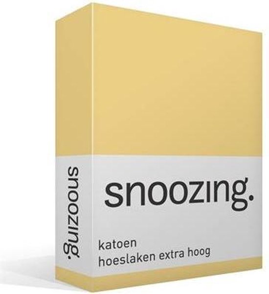 Snoozing - Katoen - Extra Hoog - Hoeslaken - 120x200 - - Geel