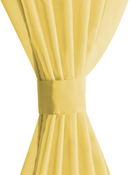 Vidaxl Gordijnen Voile 140x175 Cm 2 St - Geel