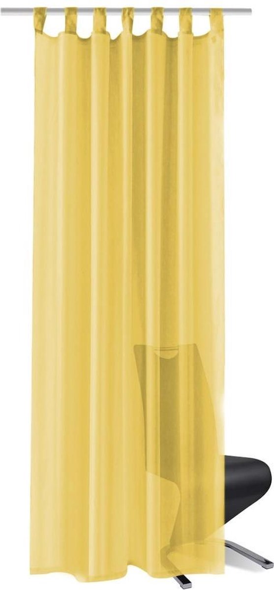 Vidaxl Gordijnen Voile 140x175 Cm 2 St - Geel